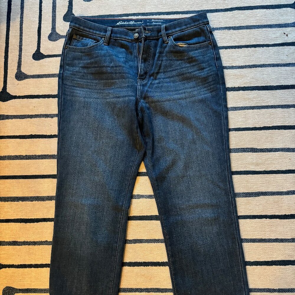 Eddie Bauer Boyfriend Relaxed Flannel-Lined Jeans Size 12/31 NWOT